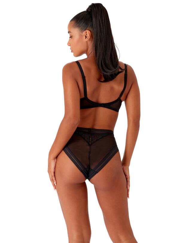 Gossard Contradiction High Waist Brazilian Brief  Black/Silver
