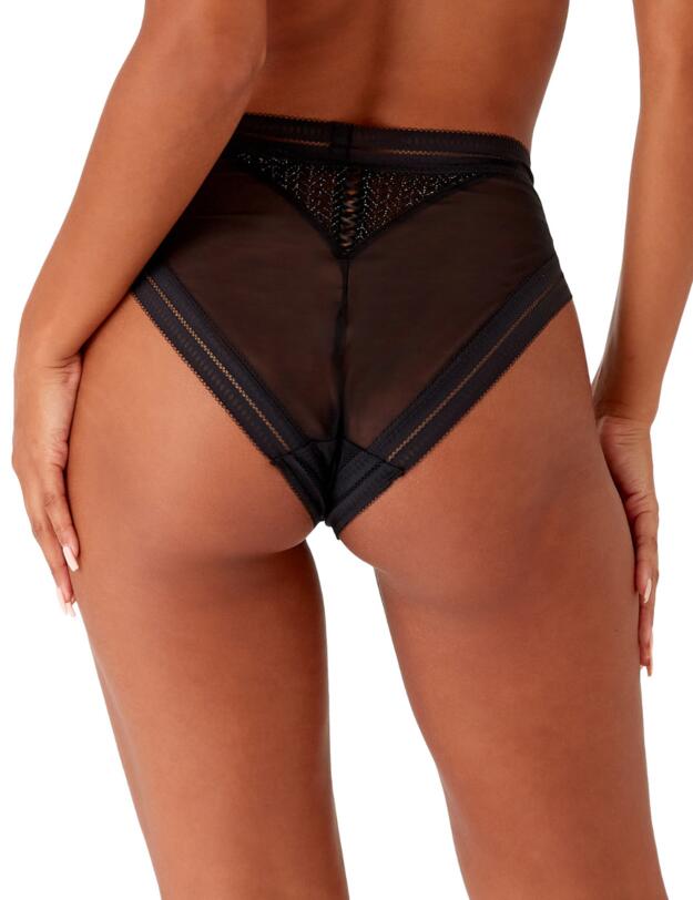 Gossard Contradiction High Waist Brazilian Brief  Black/Silver