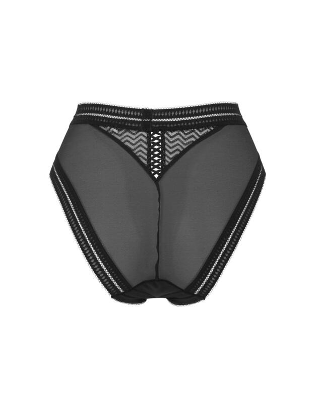 Gossard Contradiction High Waist Brazilian Brief  Black/Silver