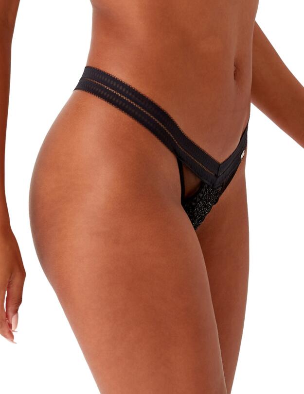 Gossard Contradiction Thong Black/Silver