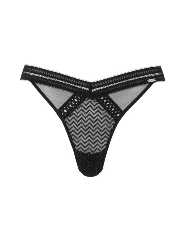 Gossard Contradiction Thong Black/Silver