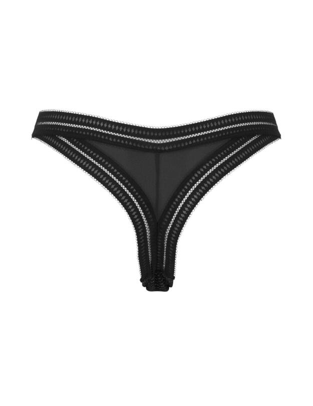 Gossard Contradiction Thong Black/Silver
