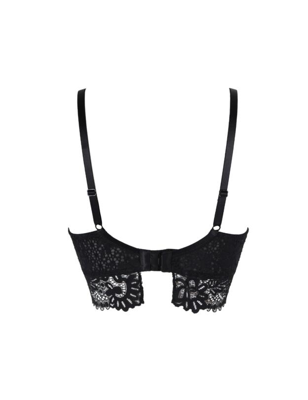 Pour Moi Bling It On Padded Plunge Longline Bra Black 