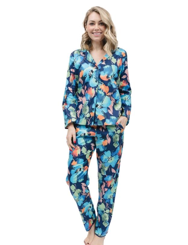 Cyberjammies Bea Pyjama Top Blue Floral