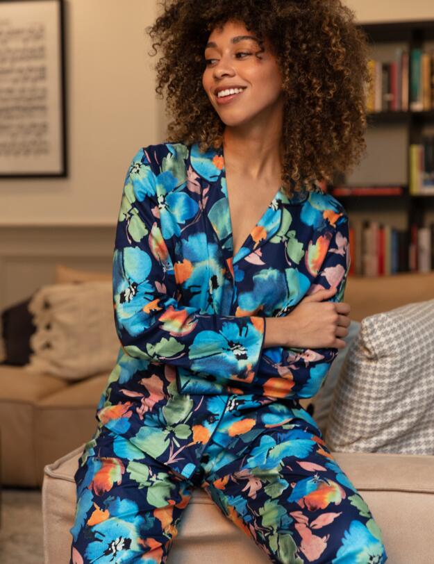 Cyberjammies Bea Pyjama Bottoms Blue Floral