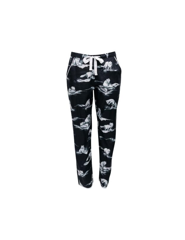 Cyberjammies Atlas Pyjama Pants Charcoal Arctic Fox Print