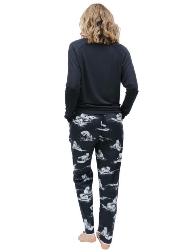 Cyberjammies Atlas Pyjama Pants Charcoal Arctic Fox Print