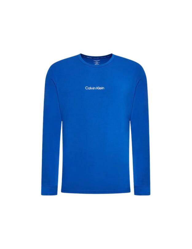 Calvin Klein Modern Structure Long Pyjama Set Blue Top/Structure Field Bottom