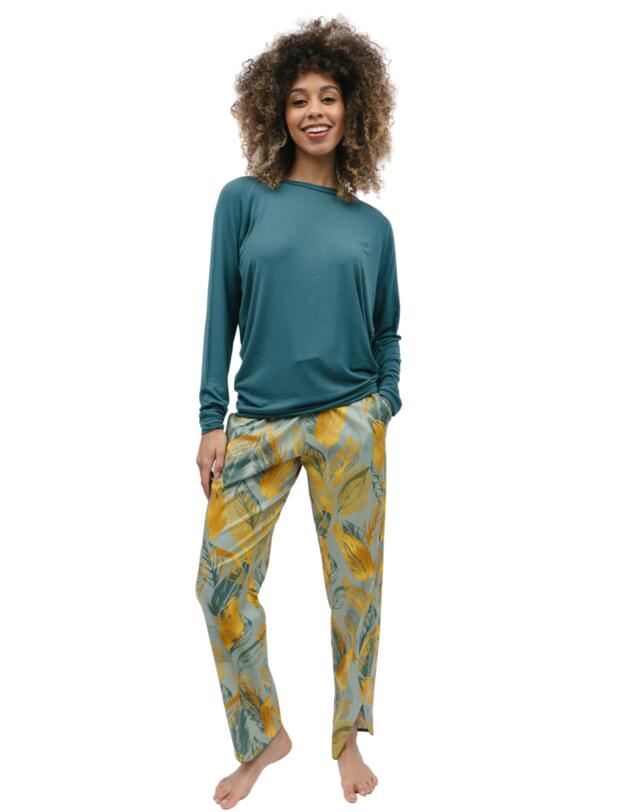 Cyberjammies Hannah Pyjama Pants Sage Green Leaf Print