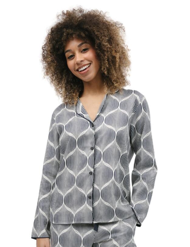Cyberjammies Nicole Pyjama Top Cream Geo Print
