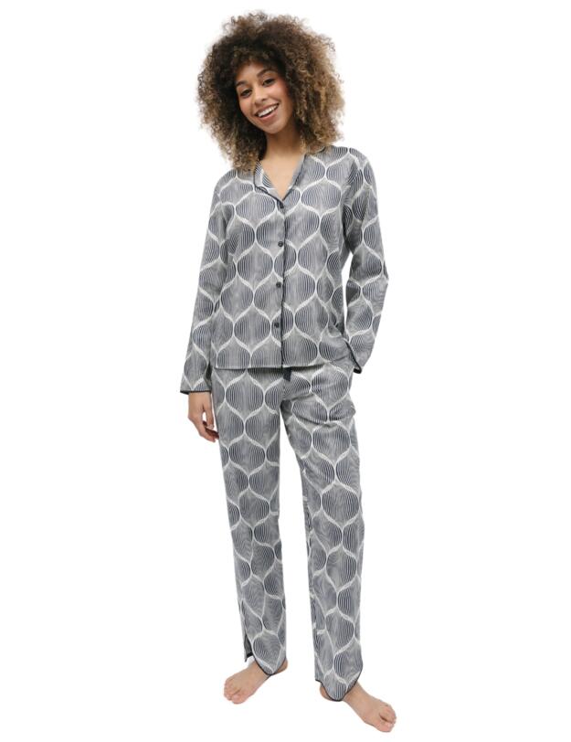 Cyberjammies Nicole Pyjama Top Cream Geo Print