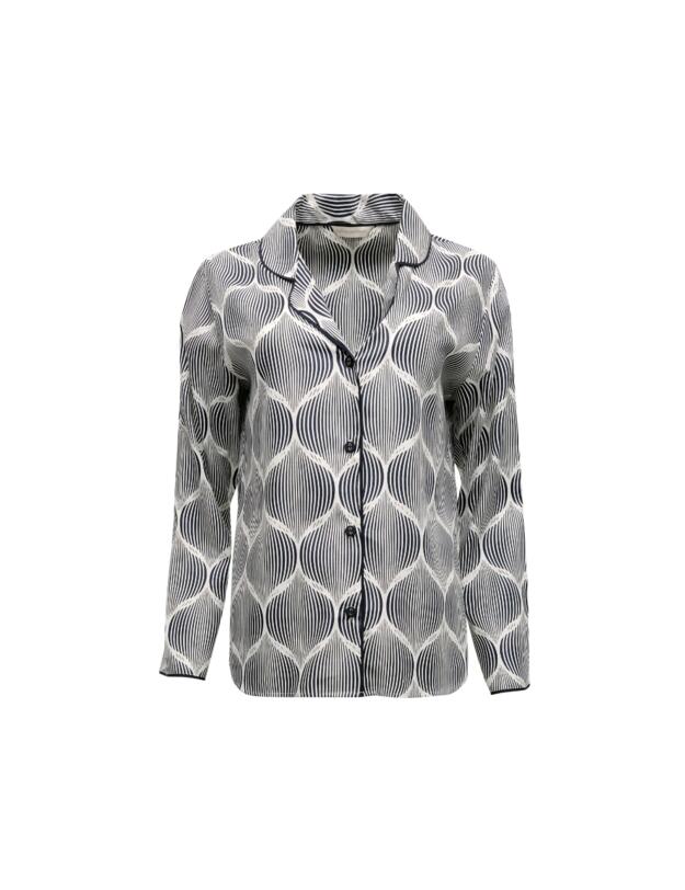 Cyberjammies Nicole Pyjama Top Cream Geo Print