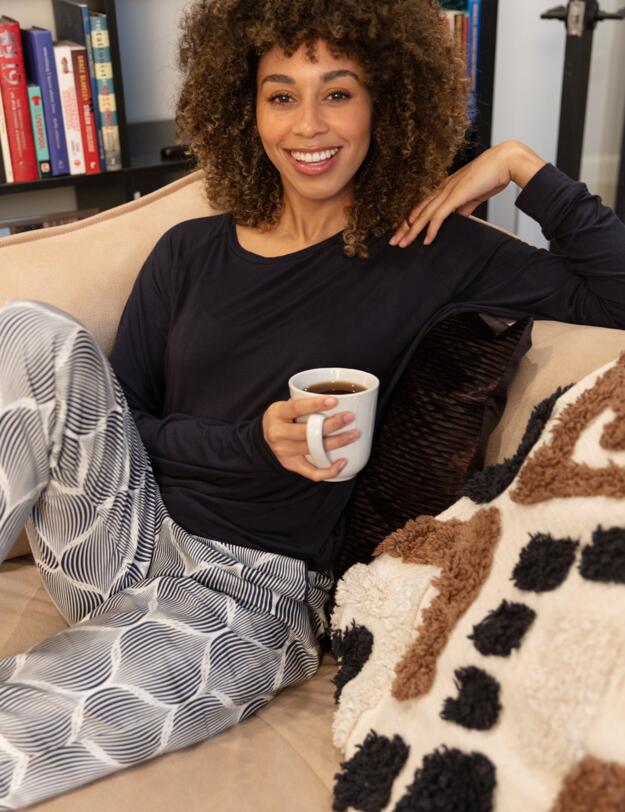 Cyberjammies Nicole Pyjama Bottoms Cream Geo Print