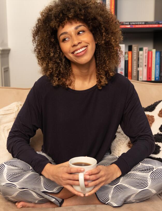 Cyberjammies Nicole Pyjama Bottoms Cream Geo Print
