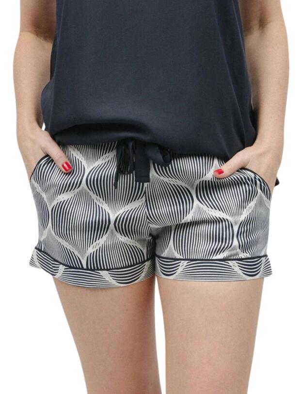 Cyberjammies Nicole Pyjama Shorts Cream Geo Print