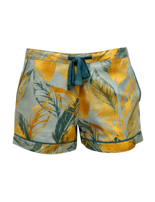 Cyberjammies Hannah Pyjama Short Sage Green Leaf Print
