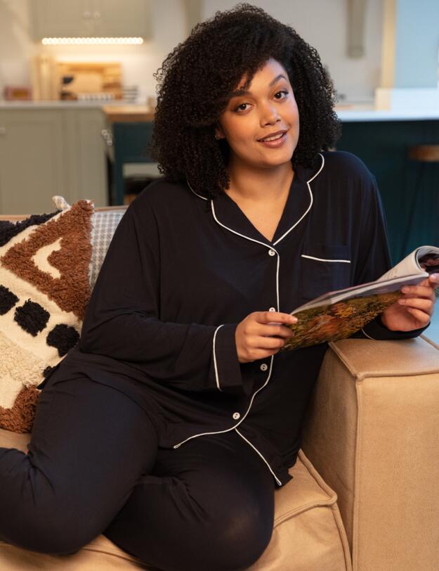Cyberjammies Nicole Pyjama Top Charcoal