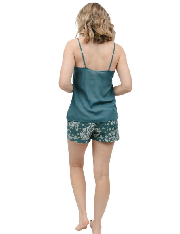 Cyberjammies Hannah Pyjama Shorts Green Leopard Print
