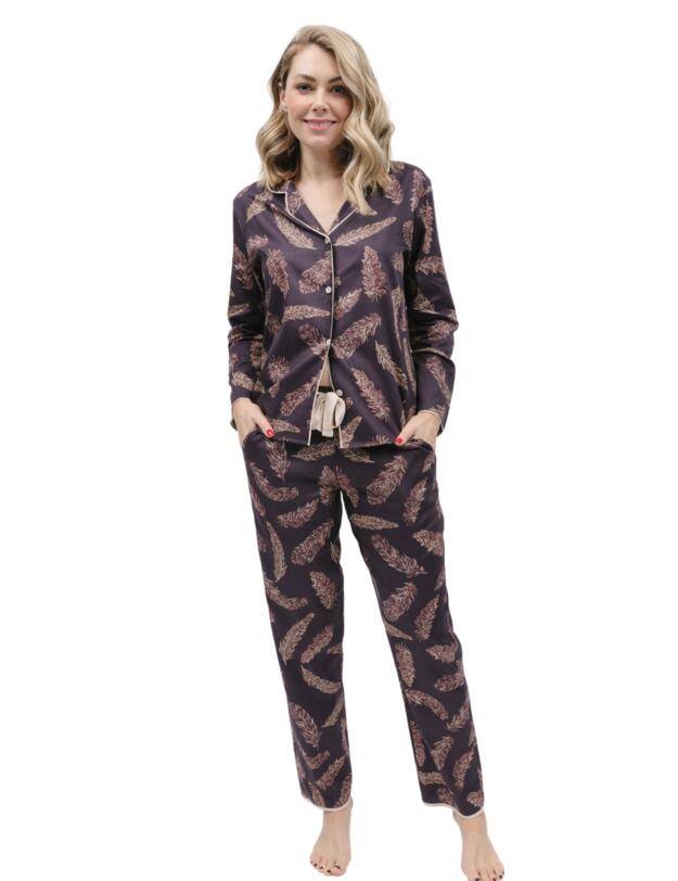 Cyberjammies Lana Pyjama Top Brown Feather