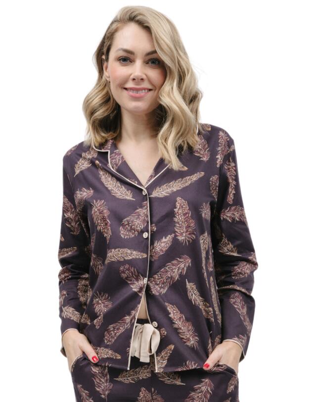 Cyberjammies Lana Pyjama Top Brown Feather