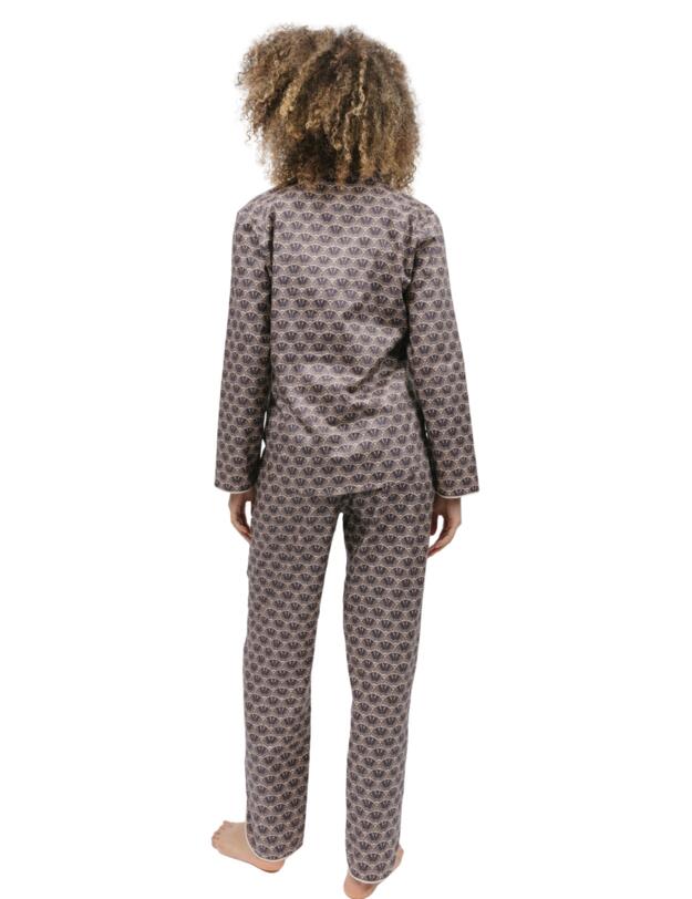  Cyberjammies Lana Pyjama Top Brown Geo Print