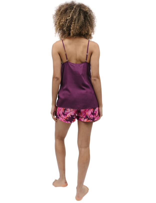 Cyberjammies Carina Pyjama Shorts Magenta Palm Leaf Print