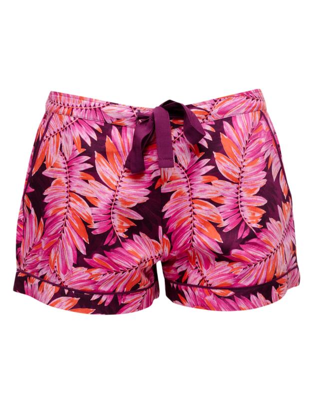 Cyberjammies Carina Pyjama Shorts Magenta Palm Leaf Print