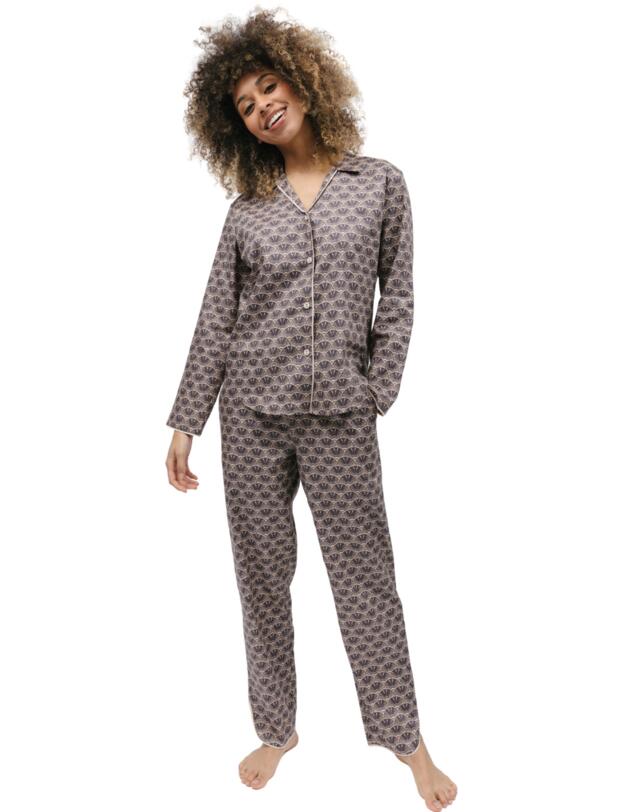 Cyberjammies Lana Pyjama Pants Brown Geo Print 
