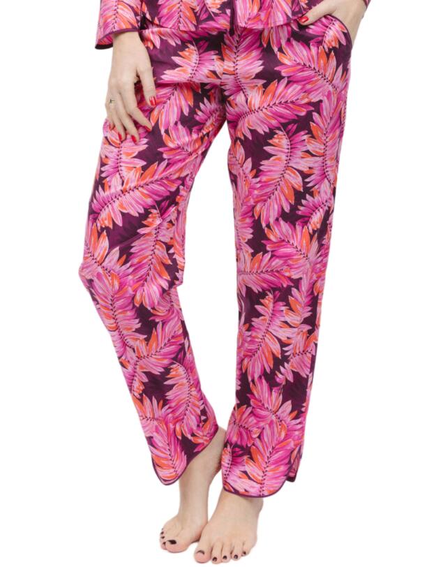 Cyberjammies Carina Pyjama Pants Magenta Palm Leaf Print