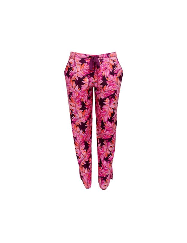 Cyberjammies Carina Pyjama Pants Magenta Palm Leaf Print