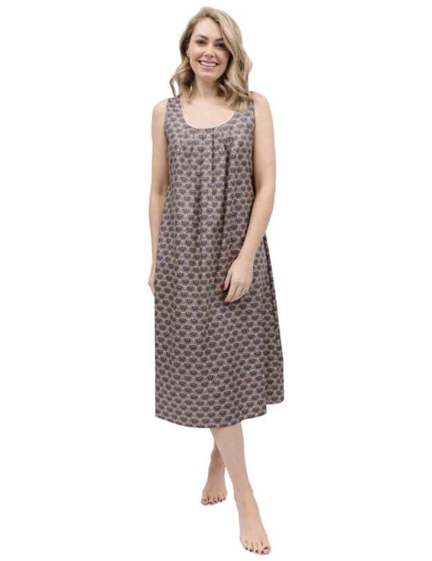 Cyberjammies Lana Nightdress Brown Geo Print
