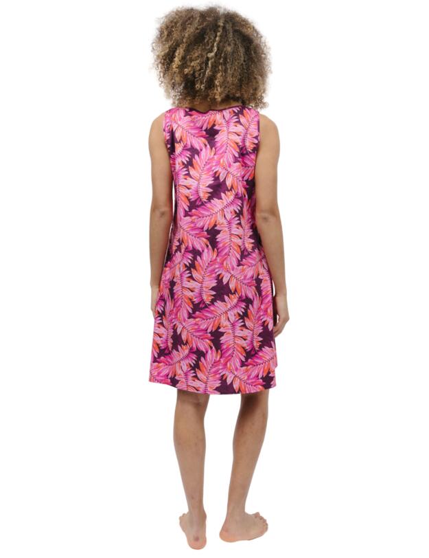 Cyberjammies Carina Chemise Magenta Palm Leaf Print
