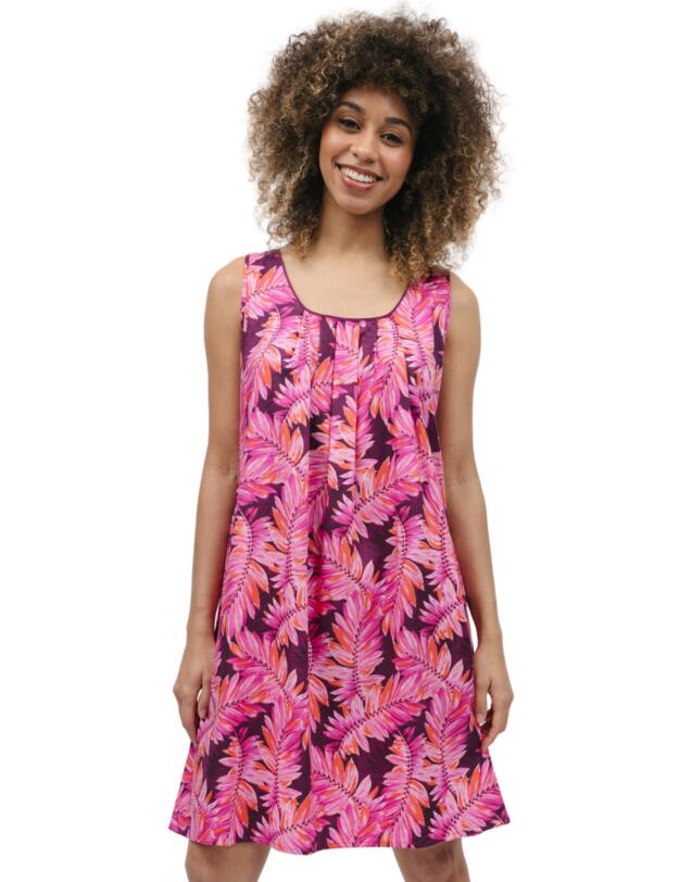 Cyberjammies Carina Chemise Magenta Palm Leaf Print