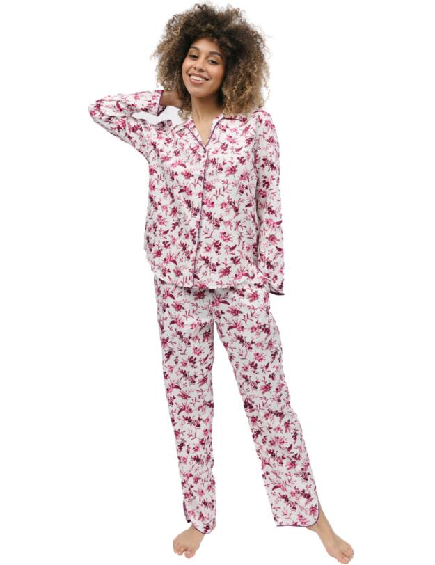 Cyberjammies Eve Pyjama Top Cream Berry Print 