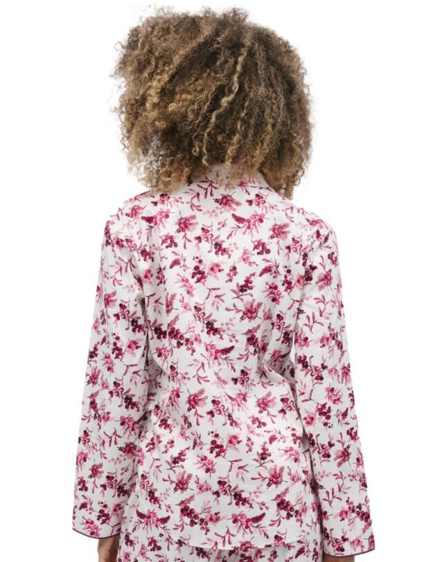 Cyberjammies Eve Pyjama Top Cream Berry Print 