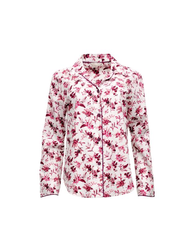 Cyberjammies Eve Pyjama Top Cream Berry Print 