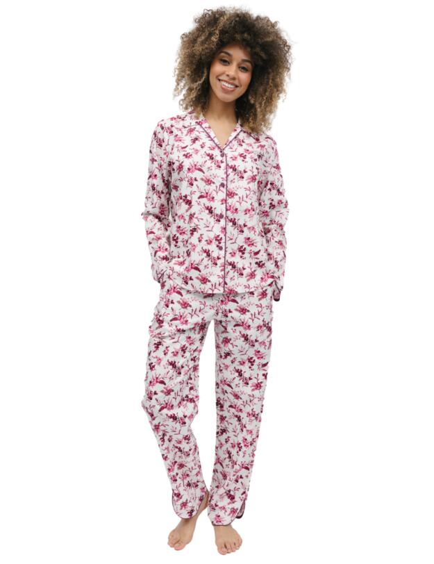 Cyberjammies Eve Pyjama Top Cream Berry Print 