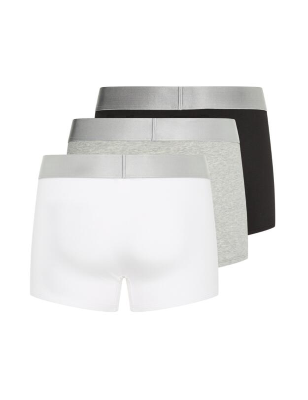 Calvin Klein Mens Steel Cotton Trunks 3 Black/White/Grey Heather