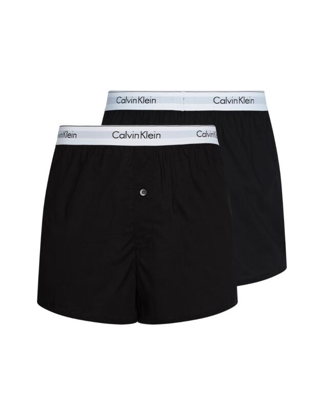Calvin Klein Mens Modern Cotton Slim Boxers 2 Pack Black