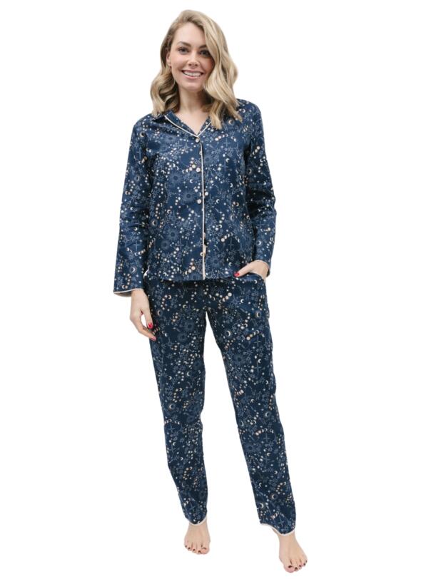 Cyberjammies Cosmo Pyjama Top Navy Celestial Print
