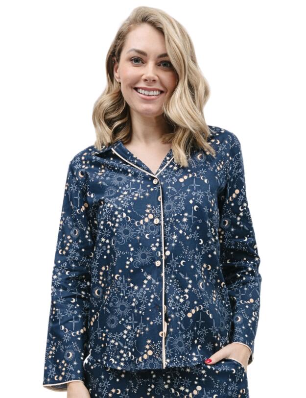 Cyberjammies Cosmo Pyjama Top Navy Celestial Print