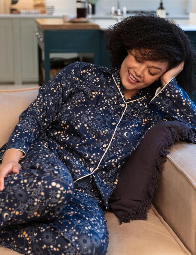 Cyberjammies Cosmo Pyjama Bottoms Navy Celestial Print