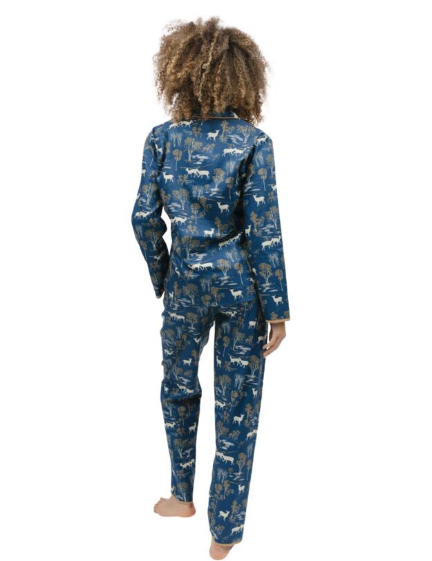 Cyberjammies Fawn Pyjama Pants Blue Woodland Print