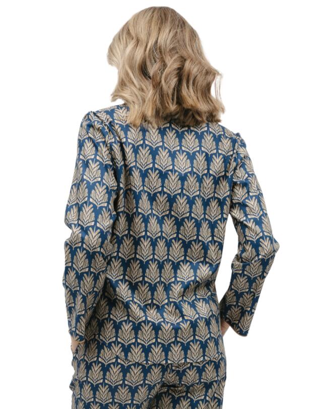 Cyberjammies Fawn Pyjama Top  Blue Pinecone Geo Print
