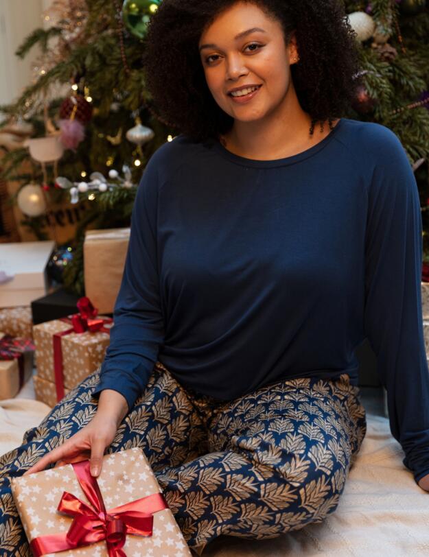 Cyberjammies Fawn Jersey Pyjama Top Blue 