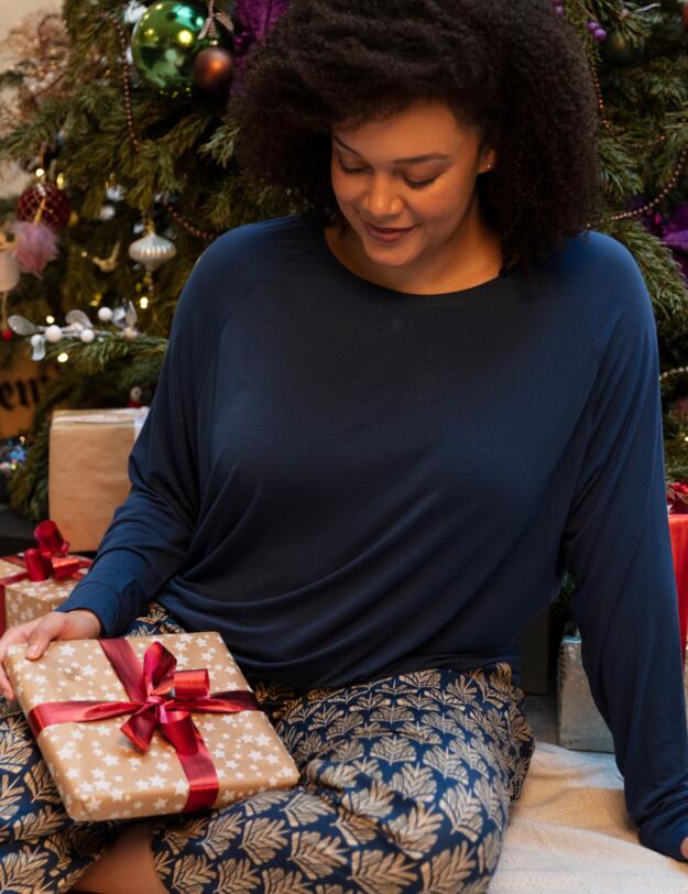 Cyberjammies Fawn Jersey Pyjama Top Blue 