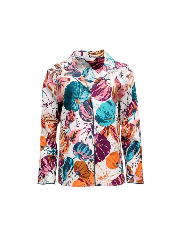 Cyberjammies Maple Pyjama Top Cream Pumpkin Print