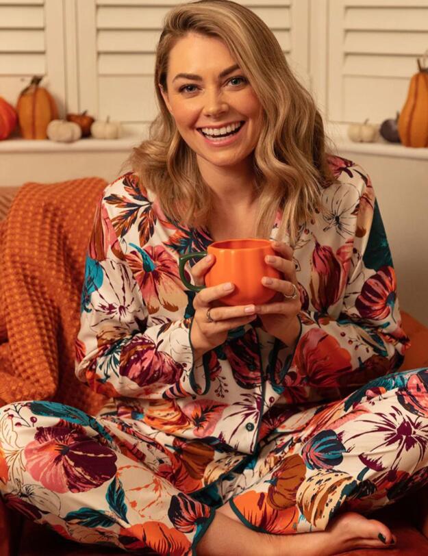 Cyberjammies Maple Pyjama Bottoms Cream Pumpkin Print