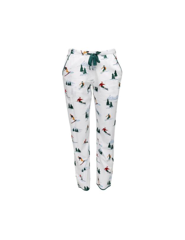 Cyberjammies Whistler Pyjama Bottoms White Ski Print