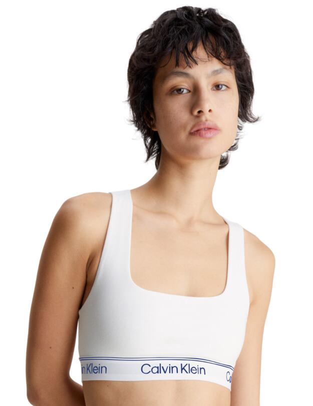 Calvin Klein Athletic Cotton Unlined Bralette White 